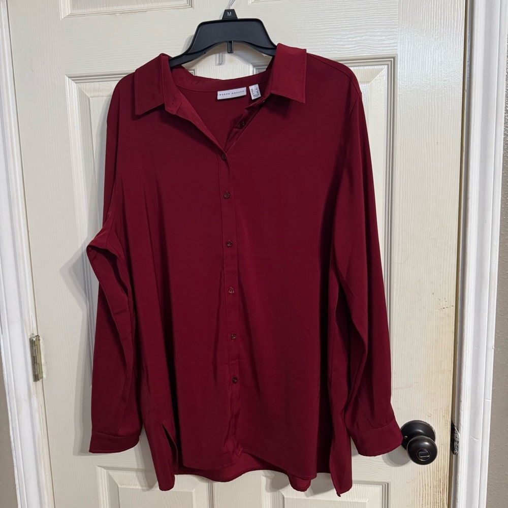 Burgundy Button-Up Shirt